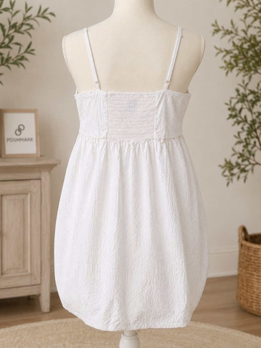 A New Day White Textured Strappy Sundress Size L, NWOT - Picture 5 of 6